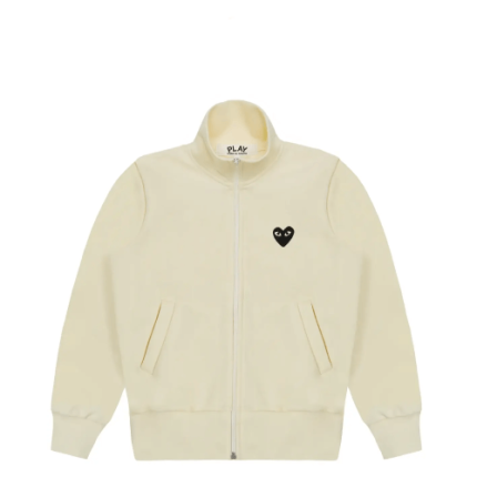 CDG Play Sweatshirt with Big Heart Ivory